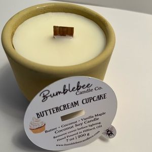 Handmade concrete container and candle